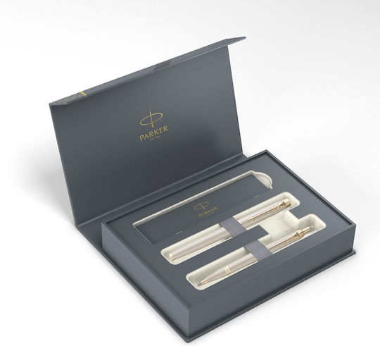 Parker Σετ Στυλό Ballpoint Medium με Πένα Medium Μπεζ (σε Χάρτινη Κασετίνα)