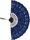 Silk Fashion Handmade Blue Fan 22cm