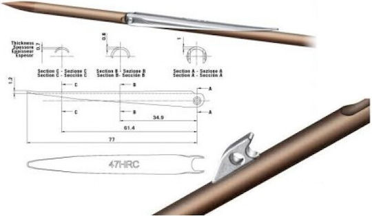 Omer Βέργα Ψαροντούφεκου Ταϊτής Μονόφτερη 6.75mm 145εκ.