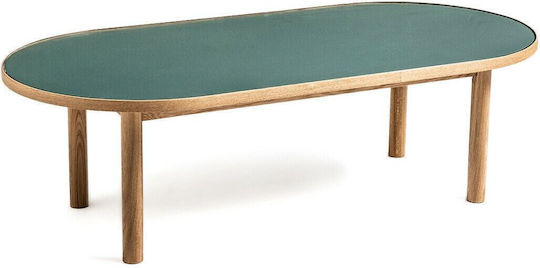 Masa Centrală Ovală Din Lemn Verde M123xL60xÎ37cm