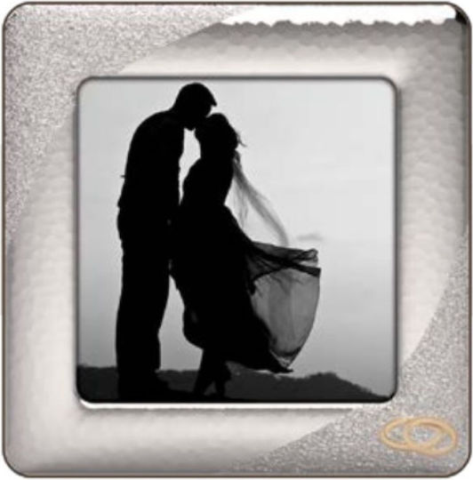 Slevori Hochzeitskronen-Etui Fotografierahmen Platz Silber 26x26εκ.