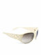 Ralph Lauren Women's Sunglasses with Beige Plastic Frame and Brown Gradient Lens PH8046 517413