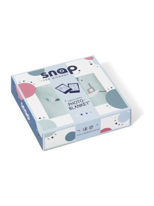 Snap the Moment Blanket Nursery Swaddling Blankets Cotton Turquoise Aqua Marina 80x110cm