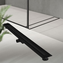 LuxeBath Rostfreier Stahl Bodenkanal Schwarz