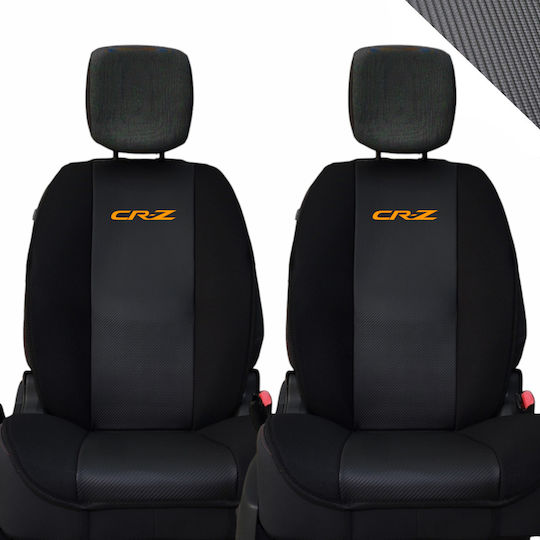 Πλατοκάθισμα Αυτοκινήτου 2τμχ Δερματίνη Honda CR-Z Μαύρα