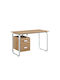 Desk Voler Wooden Natural / White with Metal Legs 120x60x75cm