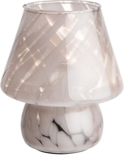 Butlers Glas Tischlampe LED mit Beige Schirm und Basis