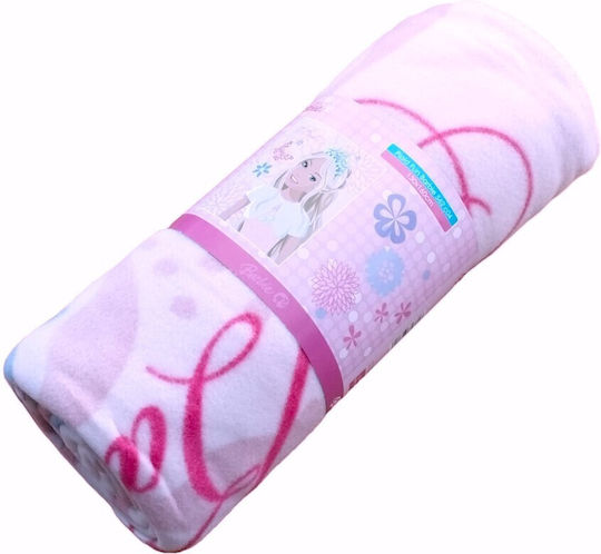 Manterol Casa Κουβέρτα Ισπανίας Κούνιας Fleece Ροζ Ροζ 130x160εκ.