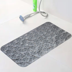 Keskor Bathtub Mat Flower with Suction Cups Gray 35x65cm