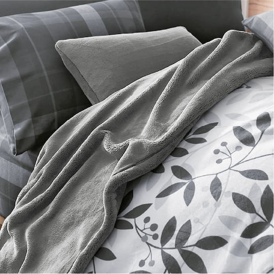 Κουβέρτα Fleece Υπέρδιπλη 220x240εκ. Γκρι