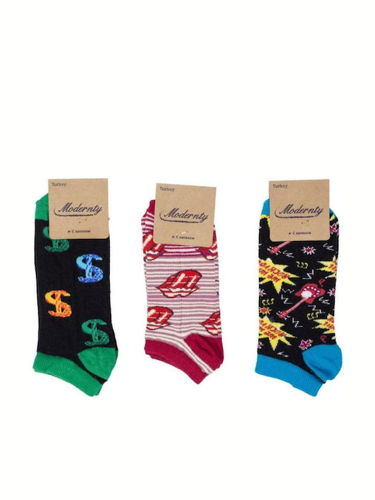 Modernty We Rock Femei Șosete cu Model Multicolor 3Pachet