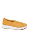 Leather Women's Flat Sandals in Yellow Color