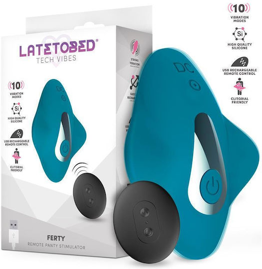 LateToBed Ferty Mini Vibrator Pentru Cupluri Cu Control De La Distanță 6.7cm Albastru Deschis