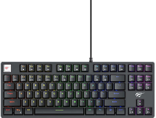 Havit KB890L Gaming Μηχανικό Πληκτρολόγιο Tenkeyless με RGB φωτισμό (Αγγλικό US)
