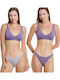 Bamboo Damen Zeichenfolge 2Pack Colorful