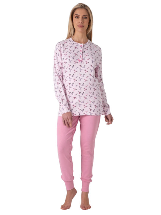Karelpiu De iarnă Set Pijamale pentru Femei Roz