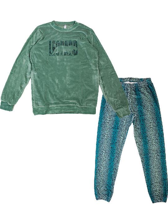 Paco & Co Winter Damen Pyjama-Set Khaki