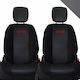 Car Seat Back 2pcs Leatherette Carbon Black