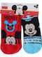 Disney Детски чорапи Неплъзгащи се Mickey Mouse Червени 2 Чифта