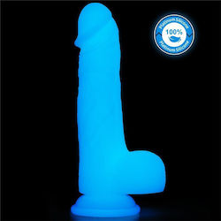 Lovetoy Lumino Play Ρεαλιστικό Dildo με Όρχεις και Βεντούζα Μπλε 20.9cm