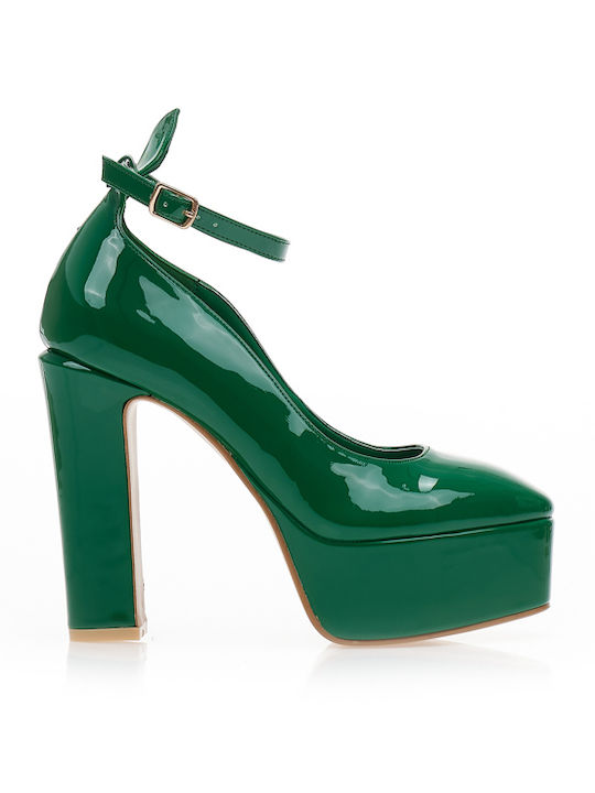 Tsoukalas Pumps mit Riemchen & Chunky hoher Abs...
