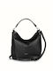 Hunter Hobo Leder Damen Tasche Schulter Schwarz