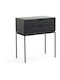 Noptieră Realto cu Piele Ecologică Negru 55x30x64cm