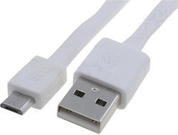 Goobay Plat USB 2.0 spre micro USB Cablu Alb 3m (11133)