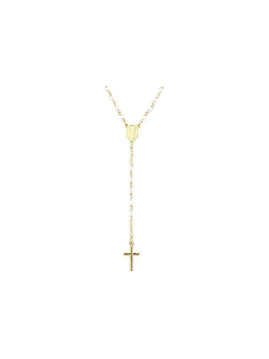 Amen Damen Kreuz aus Vergoldetem Silber mit Kette