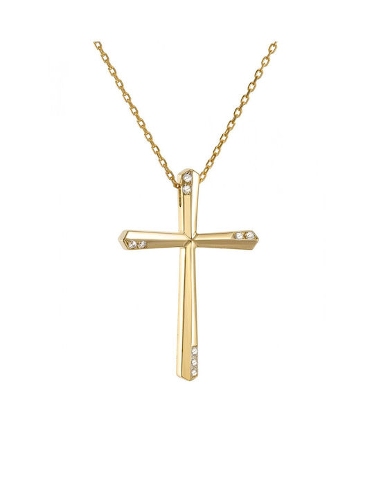 Gold Kreuz 14K mit Kette