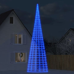 vidaXL Beleuchtet Weihnachtsdekoration Baum Für den Außenbereich Blau