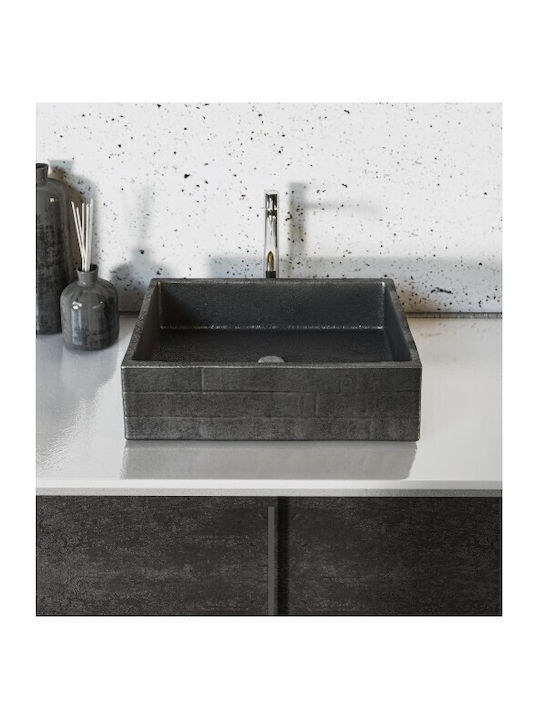 Sanitec Castello Deasupra Blatului Chiuvetă din Material Sintetic 52x39x13cm Cement