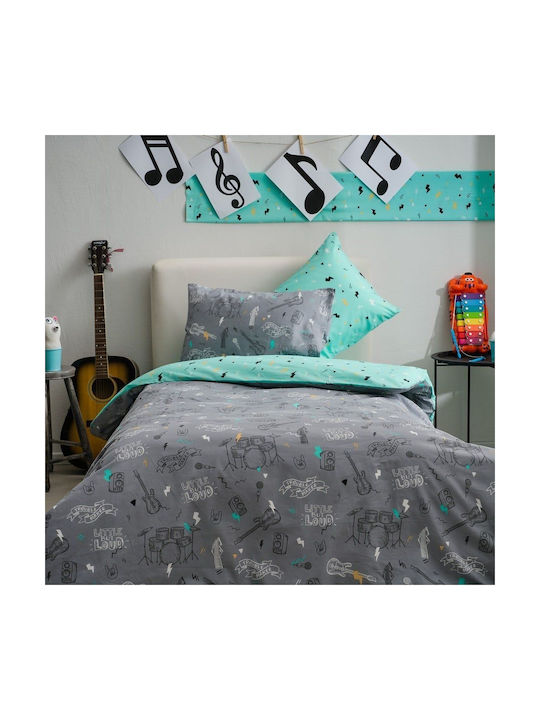 Vesta Home Kids Sheets Set Single Cotton Grey 170x260cm 3 Pieces