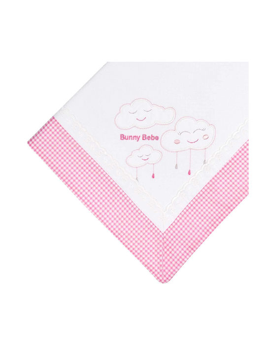 Bunny Bebe Scutec Piqué pink checkered pink Roz 90x90εκ.