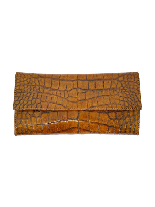 Mybag Leather Women's Wallet Brown Croco