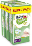 Babylino Klebeband-Windeln Sensitive Cotton Soft Super Pack Sensitive Nr. 3 für 4-9 kgkg 168Stück