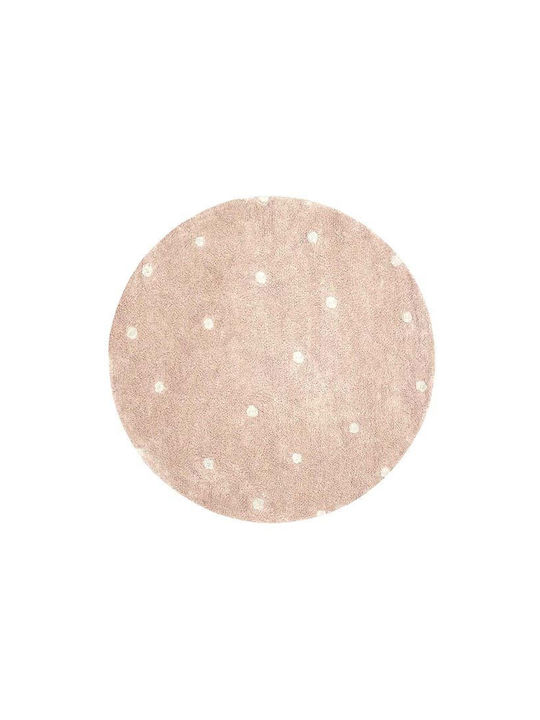 Lorena Canals Kinder Teppich Rosa Rund mit Durchmesser 140cm