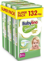 Babylino Sensitive Cotton Soft Πάνες με Αυτοκόλλητο No. 5 για 11-16kg 132τμχ