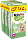 Babylino Tape Diapers Sensitive Cotton Soft Sensitive No. 5 for 11-16 kgkg 132pcs