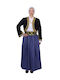Traditional Costume Cretan Girl from Chania with 2 Rows Necklace with 3 Rows Necklace