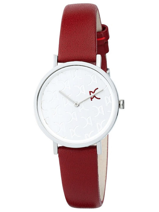 Pierre Cardin Belleville Monogram Γυναικείο Ρολόι 31mm Μπαταρίας με Κόκκινο Δερμάτινο Λουράκι