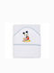 Disney Βρεφική Κάπα-Μπουρνούζι με Κουκούλα Λευκή 100x100εκ.