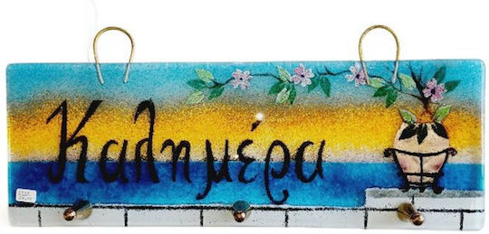 La Belle Maison Glass Wall Hanger 3 Hooks 30x10cm