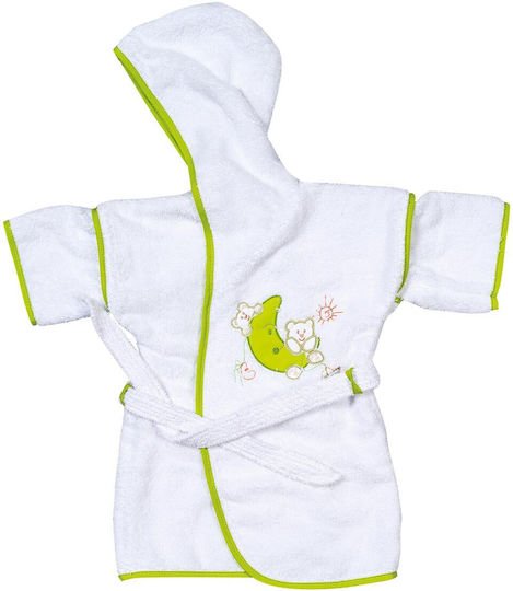 Bunny Bebe Baby Bathrobe Hooded Green 70x90cm