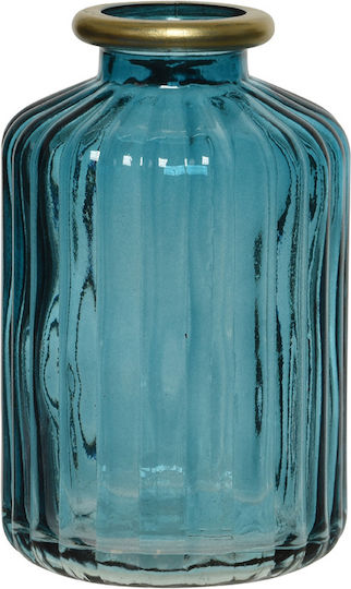 Kaemingk Glass Blue Vase Φ6.2xH10cm Kaemingk Glass Blue Vase Φ6.2xH10cm