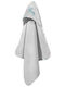 Saint Clair Baby Bath Towel-Bathrobe Hooded Pinto Aqua 75x75cm