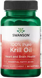 Swanson 100% Pure Krill Oil 60 μαλακές κάψουλες