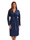 Lydia Creations Winter Women's Velvet Robe Blue