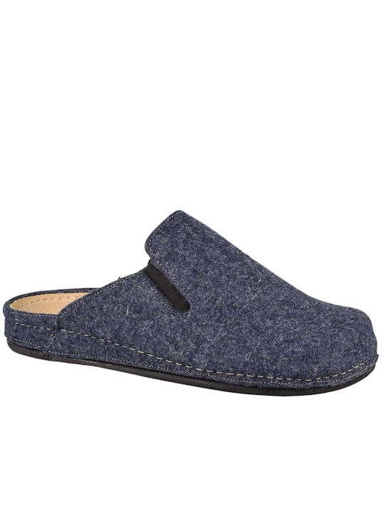 Yfantidis Men's Leather Slippers Blue