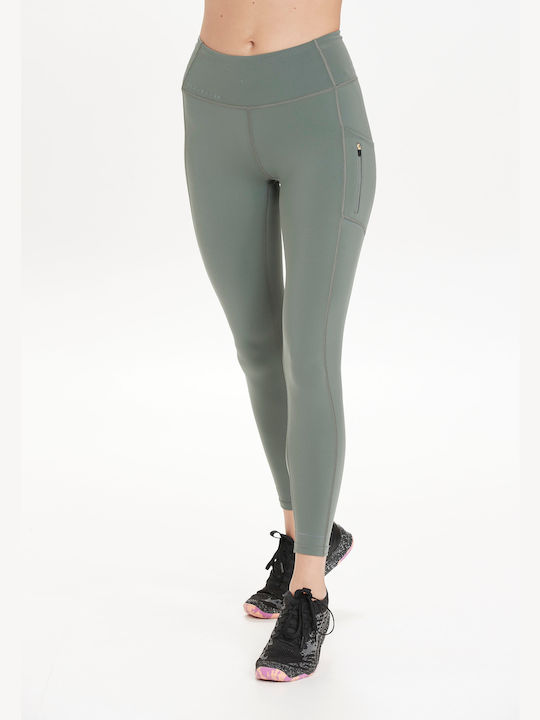 Endurance Ausbildung Frauen Lang Leggings Hochgeschnitten Desert Green.